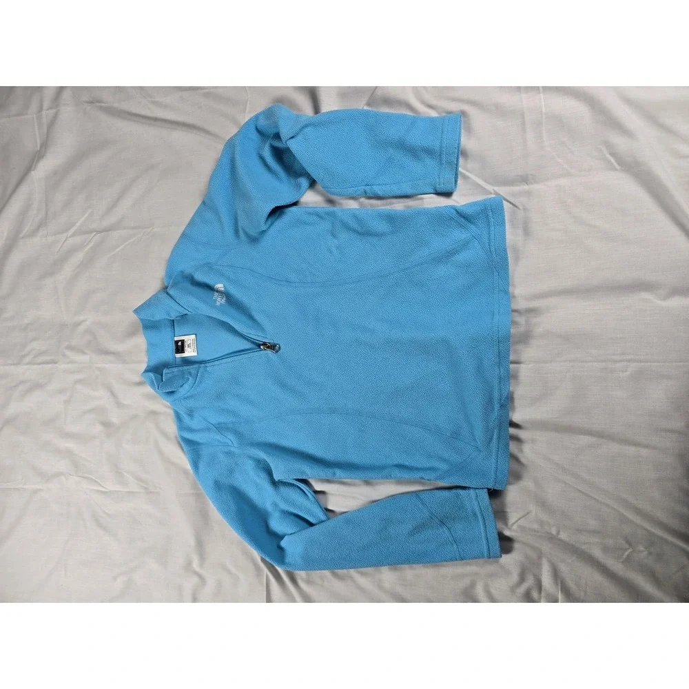 North Face Pullover Girls Medium 10/12 Blue‎ Fleece Half Zip Warm Outdoor Youth